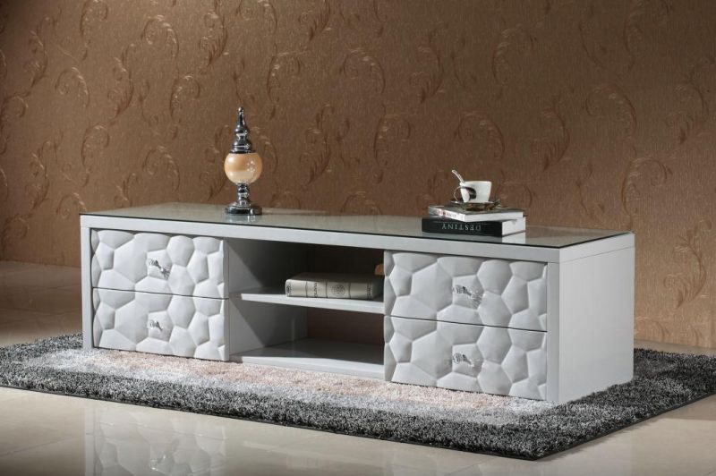 Home Office Furniture High Glossy White Color TV Stand