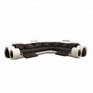 Living Room Sofa Set U Shape Corner Sofa Leather Black Sofa Fabric Furniture