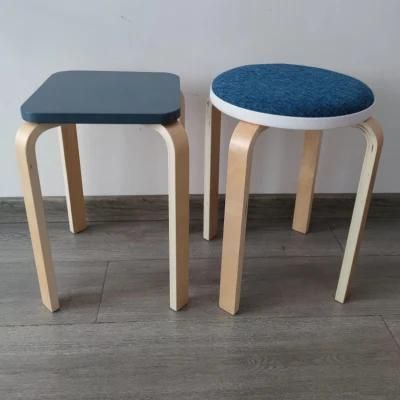Wooden Colored Stools for Dining Room and Living Room