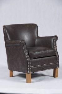 Antique Brown Faux Leather Accent Chair Club Chair Velvet Chair