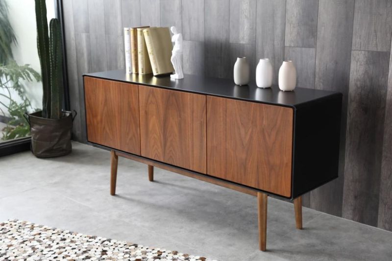 Melamine MDF Dark Walnut Veneer TV Cabinet TV Stand