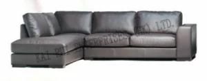Modern Black PVC Corner Sofa