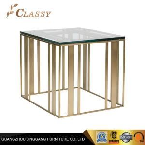 Tempering Glass Top Stainless Steel Frame Living Room Side Coffee Table