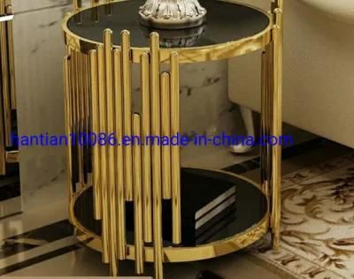 Round Stainless Steel Coffee Table Living Room Furniture Narrow Nordic Gold Side Table