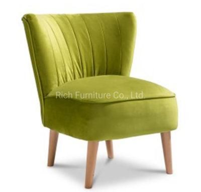 Olive Green Velvet Accent Chair Dining Chair Home One Seater Fabric Plush Chair