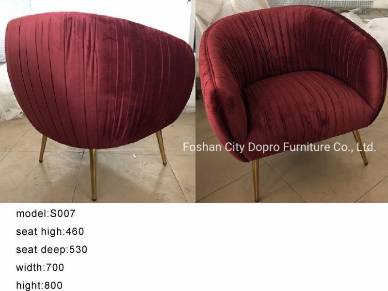 Home Furniture Velvet Leisure Sofa Arm Chair Modern Living Room