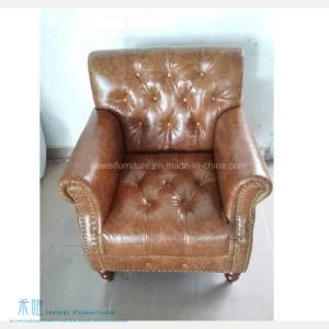 American Style Hotel Lobby Furniture Leather Lounge Sofa (HW-2211S)