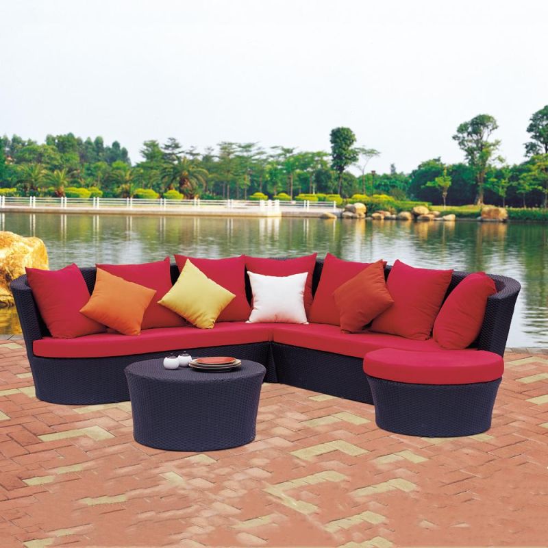 Outdoor Rattan Sofa Side Table Small Size Wicker End Table