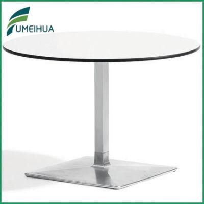 Durable Compact Laminate White Dining Table with HPL Top