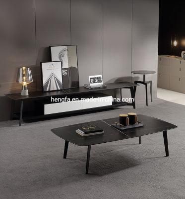 Living Room Combination Furniture Sets Fashion Modern Marble Coffee Tea Table Metal Frame Side Table