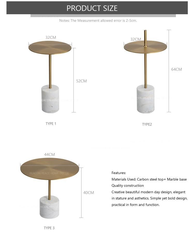 Ound Marble Restaurant Home Dining Furniture Modern Home Side Table