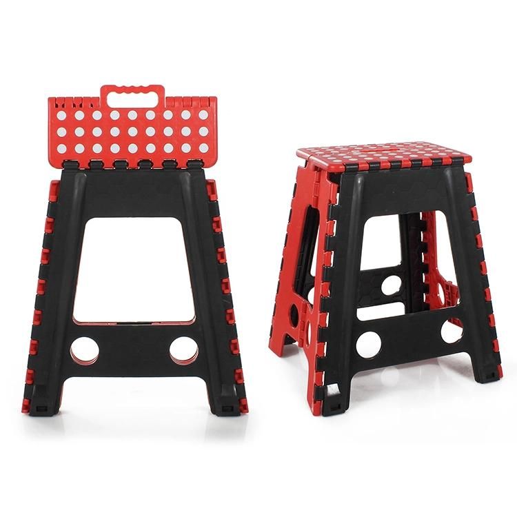 Portable 45cm High Plastic Folding Stool for Family Use