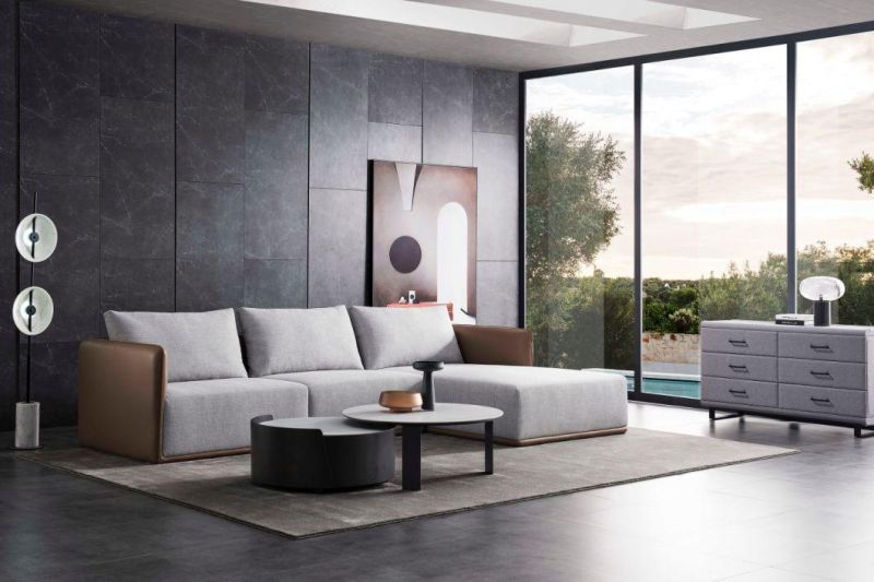 Modern Italy Sofa Livingroom Furniture Sectional Sofa Corner Sofa for Villa GS9032
