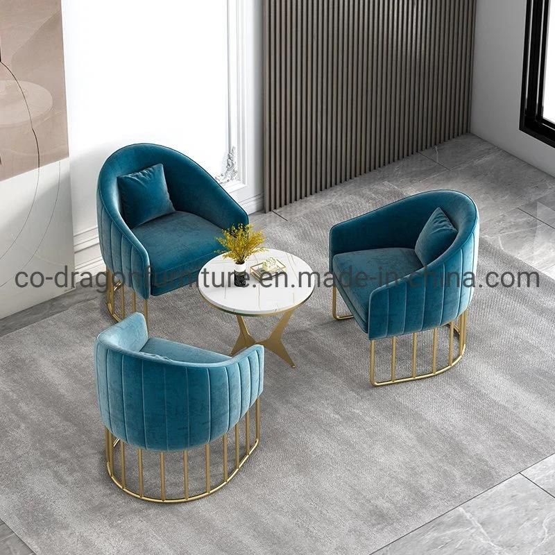 Fashion Luxury Home Furniture Steel Fabric Leisure Chair with Arm