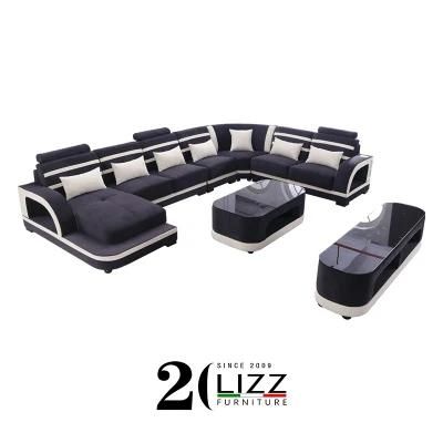 Functional Modern Home Furniture Fabric Sectional Lounge Sofa with Bluetooth Speaker &amp; USB Changer