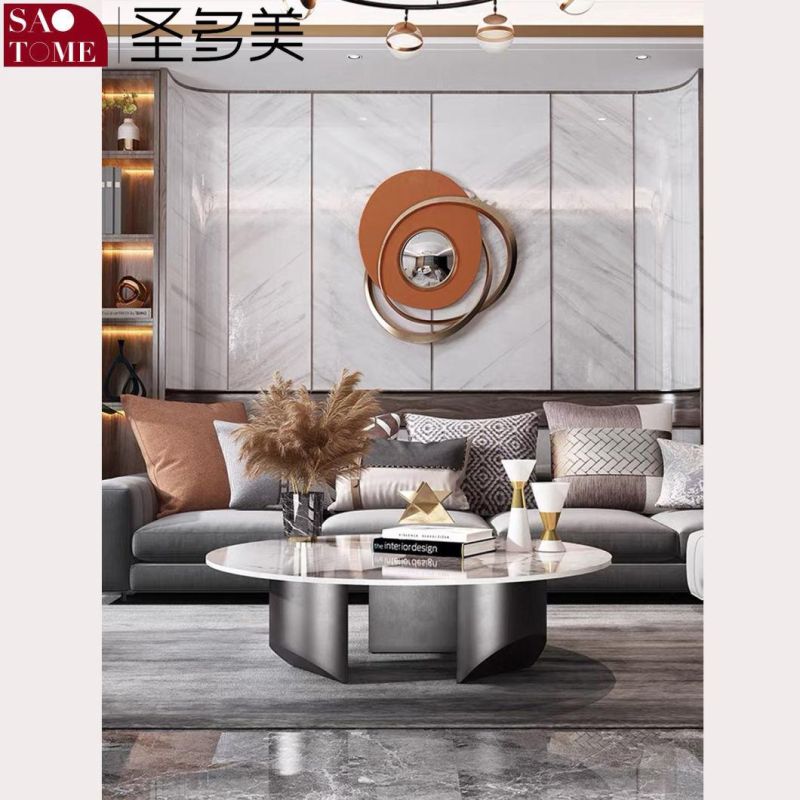 Slate Top and Metal Feet Coffee Table for Living Room