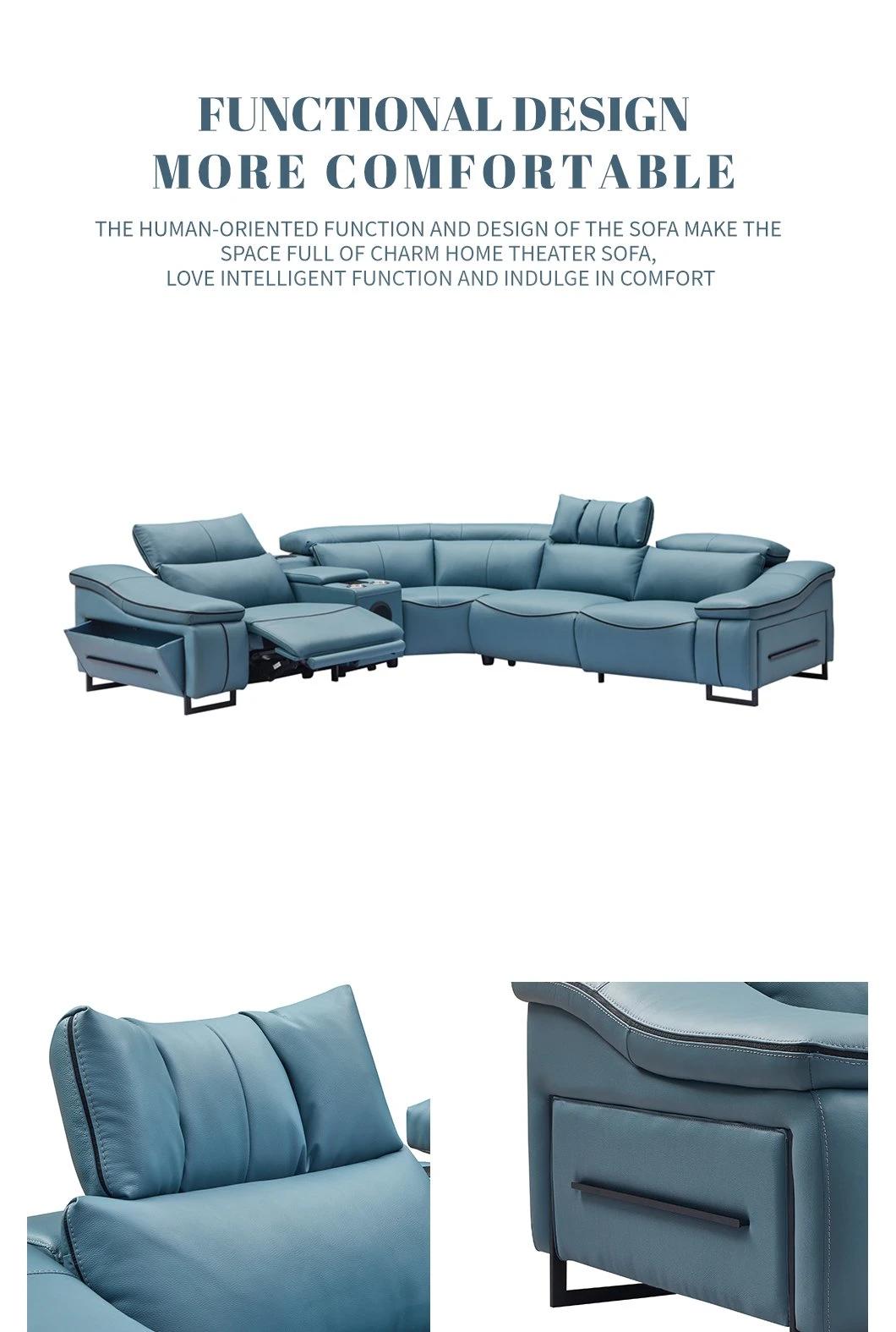 Simple Design Living Room Sectional Recliner Sofa