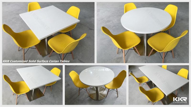 Acrylic Solid Surface Round Dining Bar Table Cafe Tables and Chairs