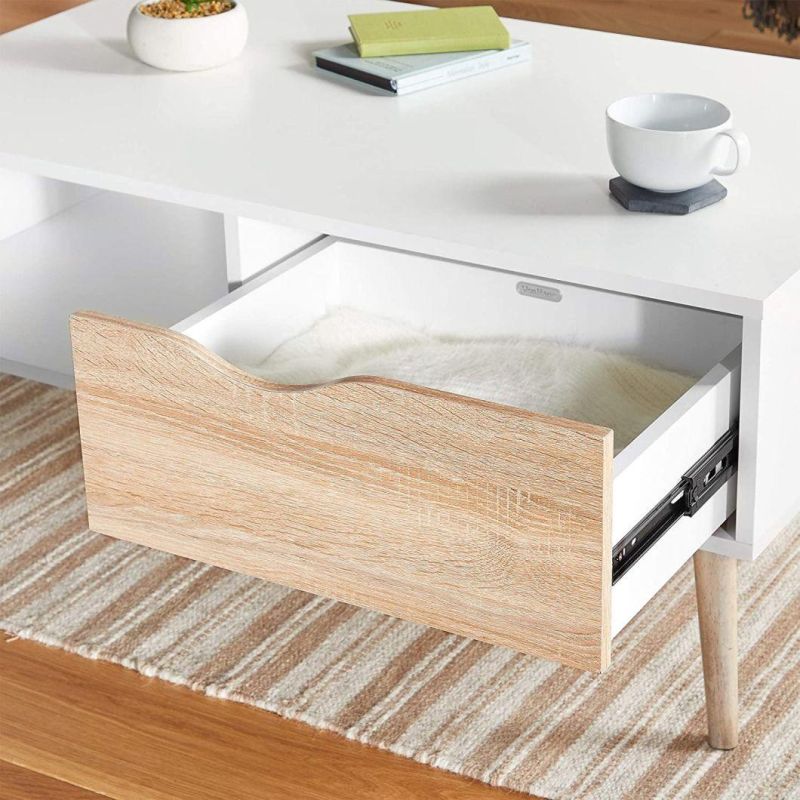 Nordic Living Room Furniture Simple Storage Solid Wood Coffee Table