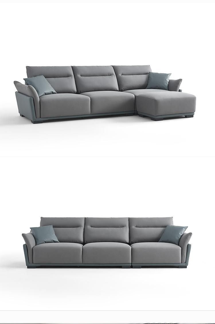 Hot Down with Armrest Corner Sectional L Shape Furniture Genuine Leather Sofa Tbs060