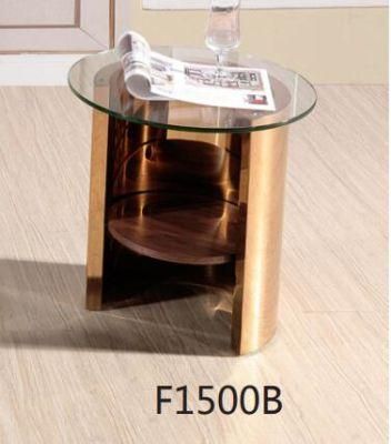 European Style Metal Frame Tempered Round Glass Center Coffee Table