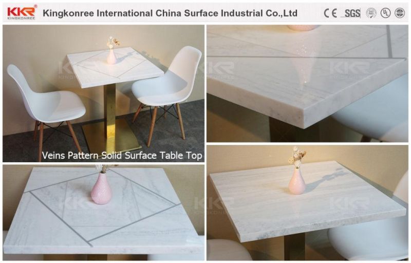 Marble Resin Stone Round Coffee Table Acrylic Solid Surface Table