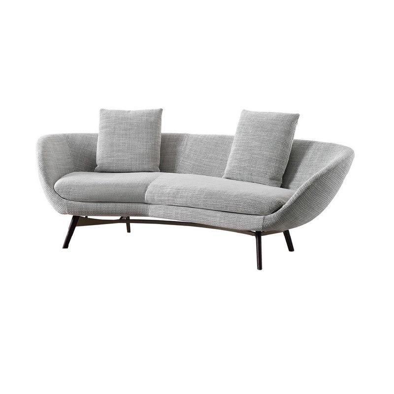 Modern Living Room Furniture Solid Wood Legs Half Round Fabric Lounge Chaise Sofa