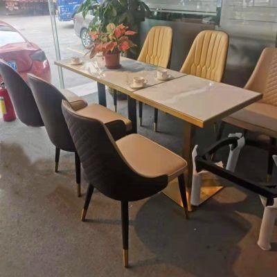 Stainless Steel Rock Board Hotel Square Table