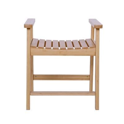 Bamboo Shower Chair for Adults Bathroom Bench SPA Stool Wood Bath Seat Indoor &amp; Outdoor Use