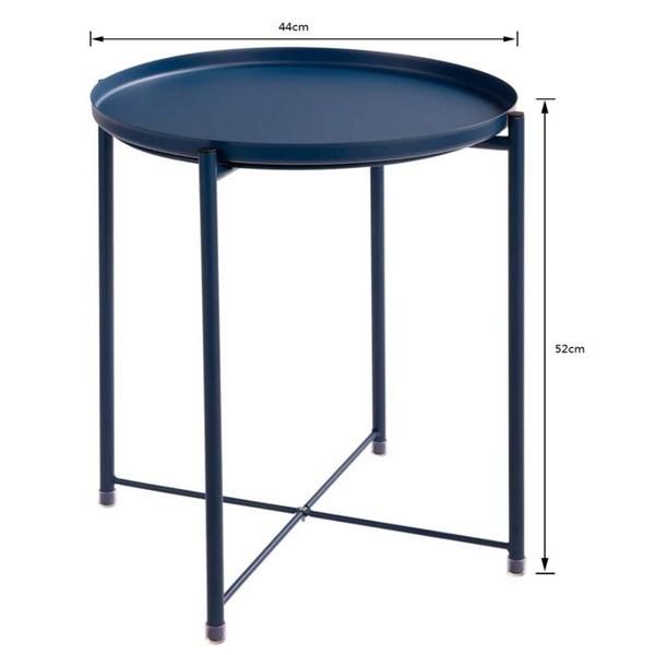 Home Decor Metal Round End Table with Removable Tray