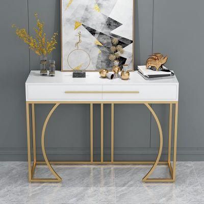 Design Modern Vintage Baroque Antique Marble Top Sofa Table Hallway Entrance Foyer Console Table with Storage