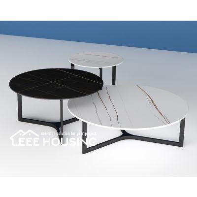 China Factory Direct Supply Modern Round Design Sintered Stone Coffee Table Furniture for Living Room