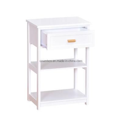Wooden Furniture Customized Side Table with Drawer White End Table Nightstand Bedside Coffee Table Organizer