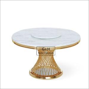 Luxury Rose Gold Painting Stainless Steel Dining Table