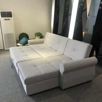 Nordic L-Shaped Cotton Linen Sofa Bed Back Foldable Sofa Bed