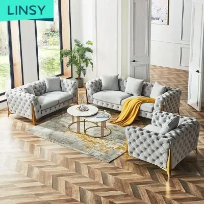 Linsy Chesterfield Living Room Furniture Modern 1 2 3 Seater Modern Sofa Set S1015
