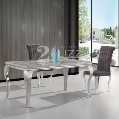 High Quality Factory Wholesale Modern Stainless Steel Fabric Dining Chair for Home Apartment Restaruant