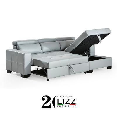 Factory Wholesale Sofa Bed Design Living Room Furniture Genuine Leather/Fabric Sofa