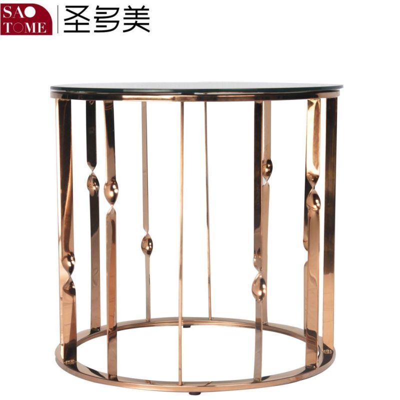 Modern Hot Selling Hotel Living Room Furniture Black Glass Round End Table