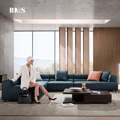 Modern Contemporary Luxury Italian Home Furniture Living Room Sectional Corner Fabric or Genuine Leather Sofa