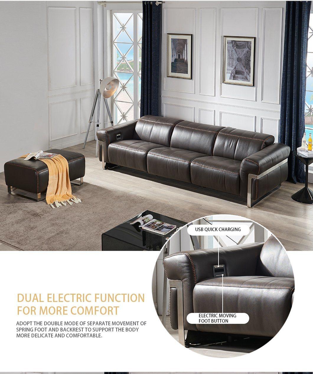 PVC Modern Sofa Living Room Italian Pole Sofa Simple Electric Multi-Functional Sofa Down Small Family Combination Sofa