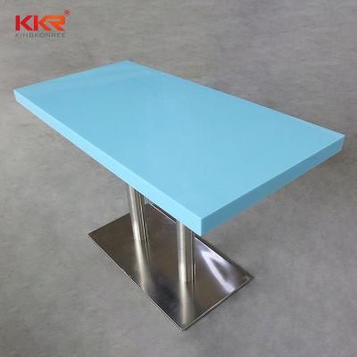 Factory Luxury Rectangle 6 Persons Artificial Stone Restaurant Table