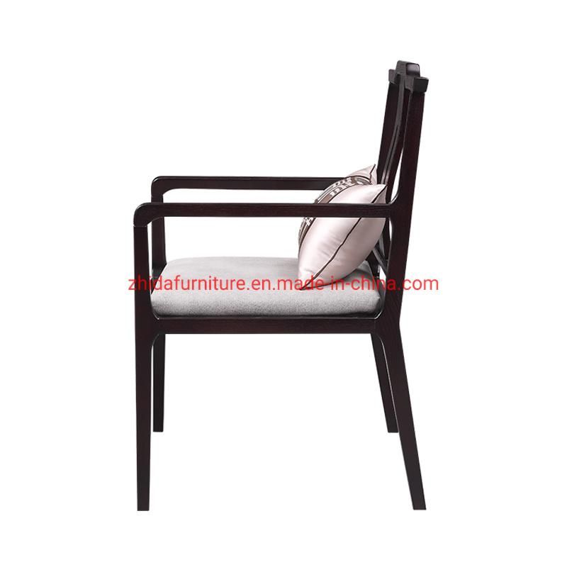 Antique Style Wooden Frame Black Wooden Reception Area Chair