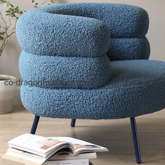 Modern Fabric Leisure Chair with Metal Legs for Home Furniture