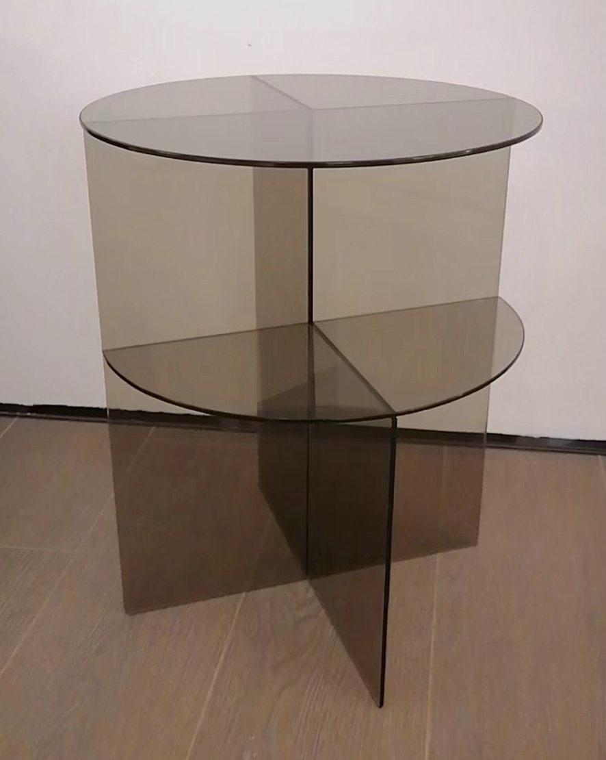Concise Fty Direct Sale Modern Living Room Furniture Tinted Glass Side Table Coffee Table
