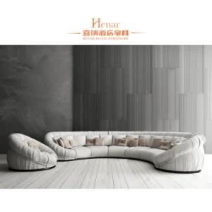 fashion Fabric Upholstered 6 Seats Hotel Lobby Sofa Designs