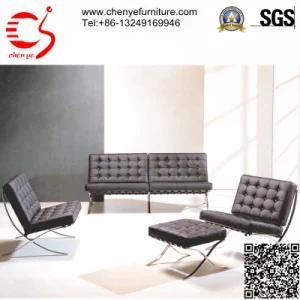 Office Leather Single Lounge Sofa with Footstool (CY-S0024-1)
