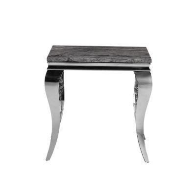 Stainless Steel Living Room Coffee Table Side End Table with Tempered Glass Marble Modern Home Furniture