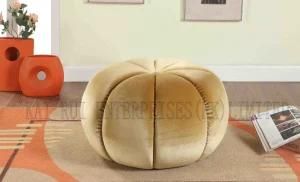 Velvet Lovely Cosy Khaki Pumkin Ottoman