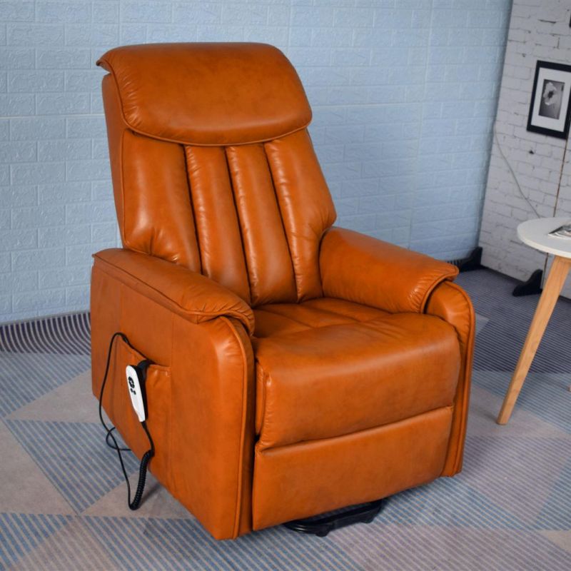 Jky Furniture Modern Design Over-Filled Leather Power Lift Chair with Reclining and Massage Functions